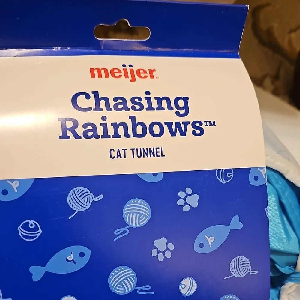 Meijer Chasing Rainbows Cat Tunnel - Blue, White, Multicolor
